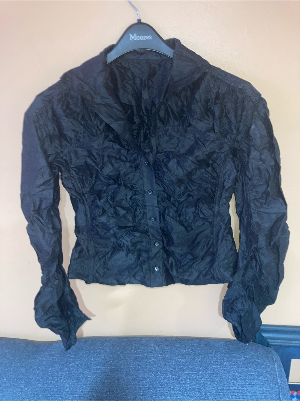 Hugo Boss Black Crinkled Button-Front Blazer